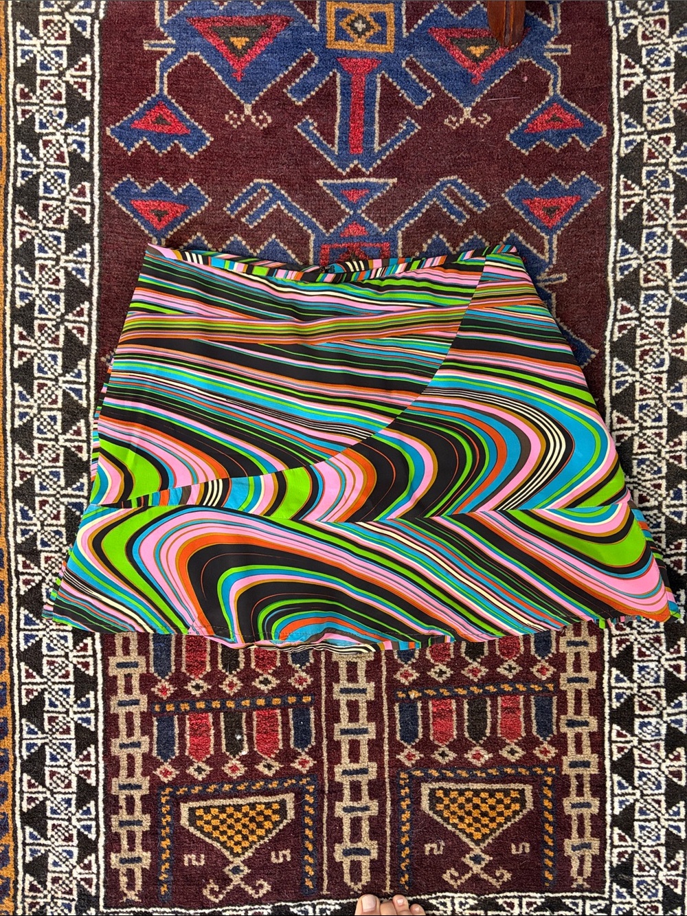 Vintage 100% Silk Groovy Skirt